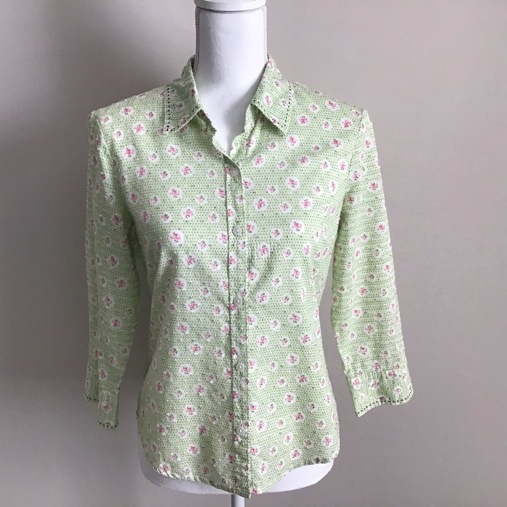 Rare Early 2000s Vintage Floral Blouse ASO Rory Gilmore in Gilmore Girls - Picture 4 of 12